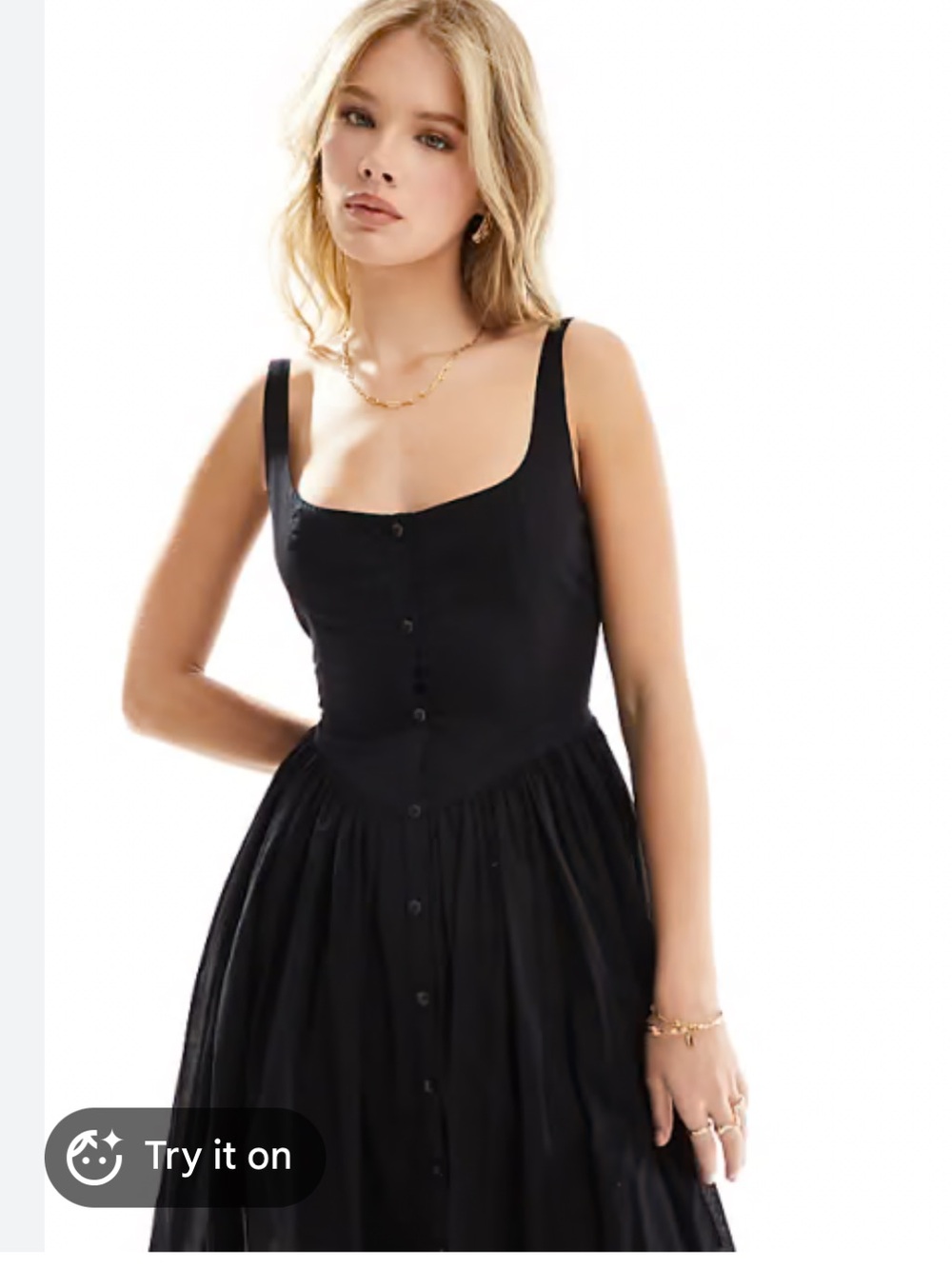 ASOS Black Maxi Sundress with Square Neck